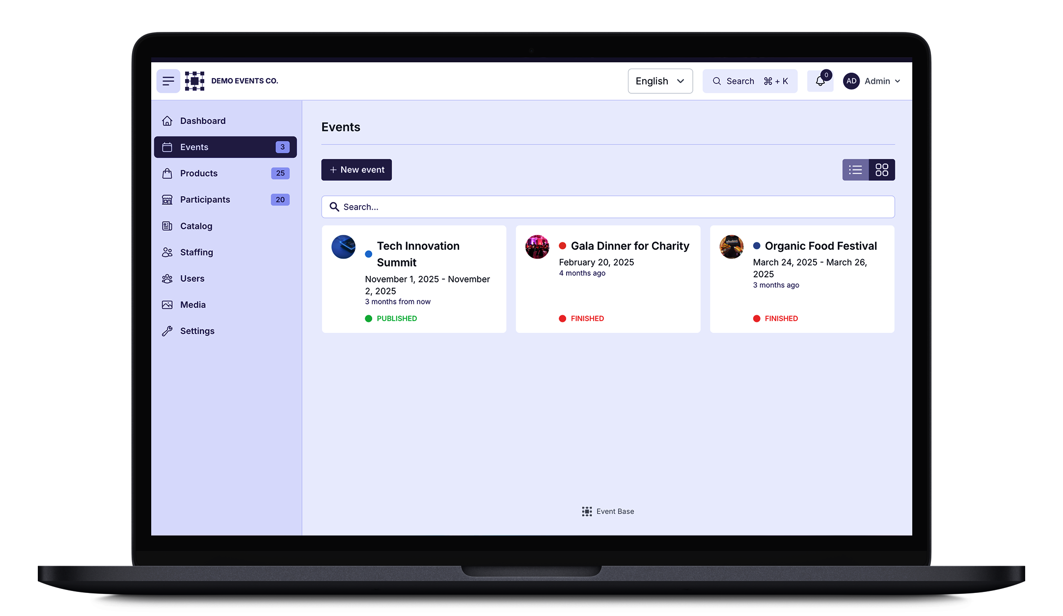 EventBase Dashboard